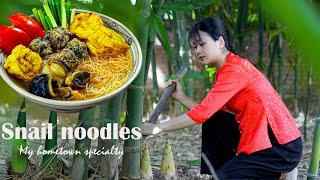 LÝ TRIỆU CA Harvesting Bamboo Shoots | Making Delicious Snail Noodles | Cooking - Daily Life