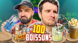 ON BOIT 100 BOISSONS D'AFFILÉE (et on les juge)(j’ai failli vomir)