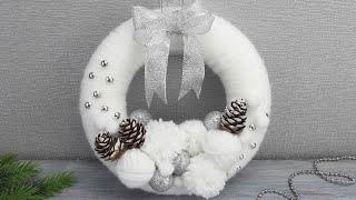 DIY festive New Year's wreath on the door