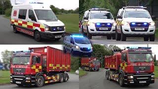Lancashire Fire Urban Search And Rescue Convoy Responding To Drug Lab Explosion In Skelmersdale