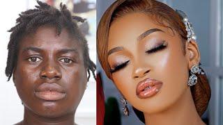 100M VIEWS⬆️ UNBELIEVABLE VIRAL video DARK SKIN MUST WATCH  MAKEUP AND HAIR TRANSFORMATION ️