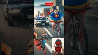 Superheroes Fatty is chased by a police car  #shorts #marvel #dc #avengers