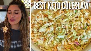 5 MIN KETO COLESLAW! How to Make Keto Low Carb Coleslaw