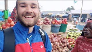 White Guy Speaking Swahili at the Market in Tanzania