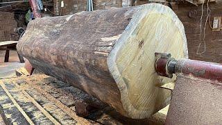 Awesome Hand Crafting Skills On Wood Lathe Large | Giant Woodturning | Rosewood Excellent Beauty