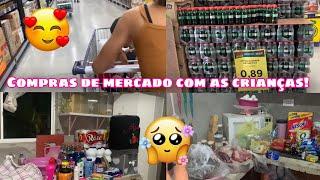 MERCADO COM AS CRIANÇAS +FIZEMOS COMPRAS+MOSTRANDO TUDO PARA VOCÊS ️