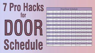  7 Game-changing Techniques for Accurate Revit Door Schedule #revit