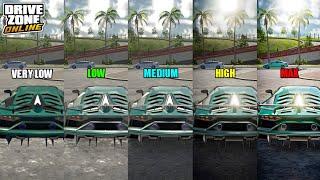 Drive Zone Online Very Low vs Max Graphics || Drive Zone Online Best Graphics Setting