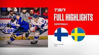 2025 World Junior Championship Semifinal Highlights: Finland vs. Sweden