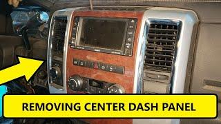 2009 2012 DODGE RAM 2500, 3500 HOW TO REMOVE CENTER DASHBOARD PANEL