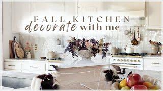 FALL KITCHEN DECORATE WITH ME - fall kitchen decorating ideas + shelf styling