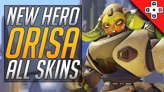 Orisa - NEW OVERWATCH HERO - All Skins, Voicelines, Emotes, & Cosmetics