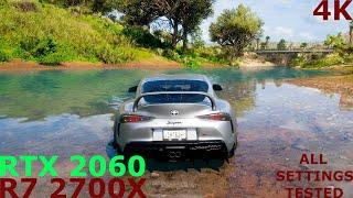 FORZA HORIZON 5: RTX 2060 6GB + RYZEN 7 2700X ( 4K ALL SETTINGS TESTED )