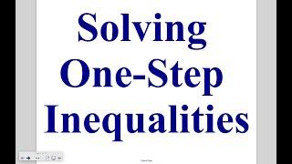 Algebra Lesson 6-1: Solving One-Step Inequalities