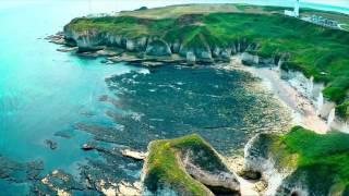 Flamborough Head Light House And Coast Line From A Birds Eye View.