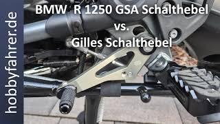 Vergleich BMW R 1250 GSA Schalthebel vs. Gilles Schalthebel - hobbyfahrer.de