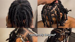 How to: Retwist dreads and do two strand twist on dreads. *Beginner friendly* step by step tutorial.