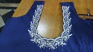 Embroidery cut work blouse stiching esay way in telugu @shyamala creations.