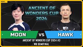 WC3 - [NE] Moon vs HawK [HU] - WB Semifinal - Ancient of Wonders Cup 2024 #3