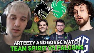 ARTEEZY and GORGC watch the battle of TEAM SPIRIT vs FALCONS in Riyadh Masters 2024