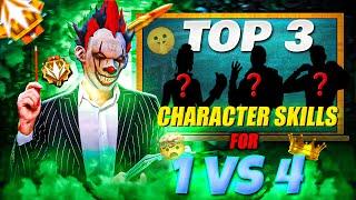 Top 3 Secret  Character Skills For 1 VS 4 | Tips & Tricks  | Jaswant FreeFire