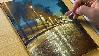 Rainy Day Painting / Acrylic Painting for Beginners