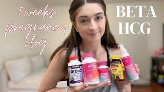 Blood Test Beta Results | Supplements that Helped me Conceive |  Pregnancy vlog 5 Weeks