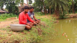 Fishing video || Applying this method will make fishing in the village pond very easy || Hook Trap