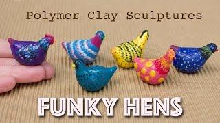 Polymer Clay Chicken Sculpture // Funky Colorful Birds Tutorial