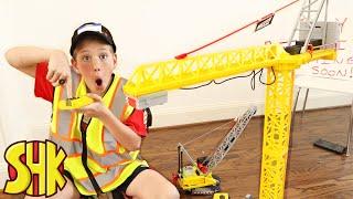 Noah Destroys the City! Construction Toys Challenge | SuperHeroKids Family Funny Videos