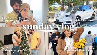  Sunday Vlog | farmer's market & more errands in our new electric car (shot on iPhone 13 Pro)