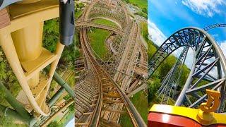 Every Roller Coaster At Tripsdrill Theme Park In Germany!  Front Seat 4K POV!