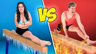 HOT VS COLD GYMNASTICS CHALLENGE!