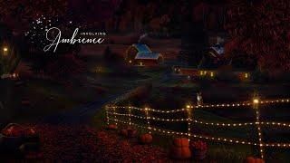 Autumn Country Night ASMR AmbienceCalm Nature Sounds with Crickets, Rustling Leaves & Distant Fire