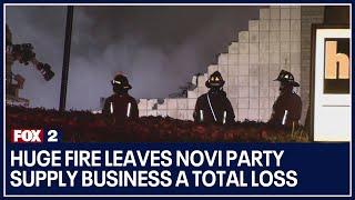 Huge fire leaves Novi party supply business a total loss