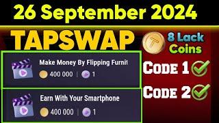 26 SEPTEMBER TapSwap watch video secret code  | Earn 8 Lack Coins 