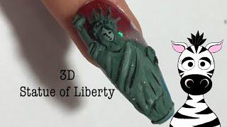 3D Statue of Liberty Acyrlic Nail Art Design Tutorial