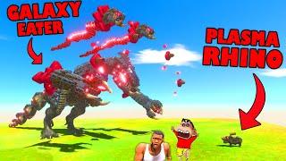 GALAXY EATER vs CHOP PLASMA RHINO in Animal Revolt Battle Simulator with SHINCHAN