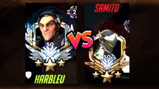 HARBLEU SIGMA VS SAMITO GENJI! WHO'S BEST?! [ OVERWATCH SEASON 23 TOP 500 ]