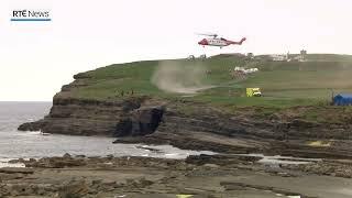 Footage of the 22-hour operation to rescue a man trapped in a sea cave in Mayo