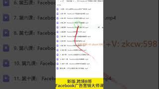 新版 跨境B哥Facebook广告营销大师课【领取课程+V：zkcw598】