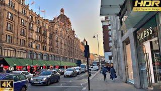 London evening walk 2021| Knightsbridge to South Kensington| Nusret Salt Bae, Harrods [4k HDR]