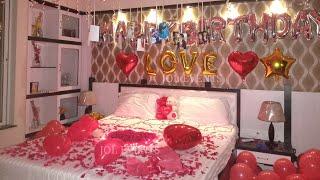 Romantic birthday surprise room decoration for girlfriend, Surprise birthday party decor #shorts