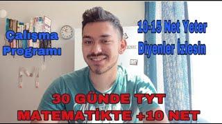 30 GÜNDE TYT MATEMATİKTE +10 Net Yapmak İsteyenler İzlesin #yks2022