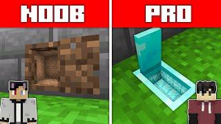 Minecraft NOOB vs PRO: Safest TINY SECRET BASE BUILD CHALLENGE