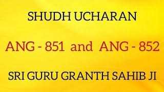 SHUDH UCHARAN ANG 851-852 II GURU GRANTH SAHIB JI II SARBAT DA BHALA II