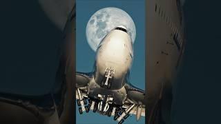 Queen of the sky under the full moon #aviation #airplane #boeing #flight