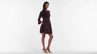 Printed Fit And Flare Dress With Back Tie