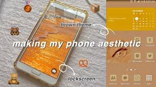 how to make your ANDROID phone AESTHETIC | brown theme | Samsung Galaxy Note 3