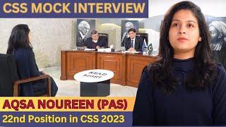 22nd Position in All Pakistan | Aqsa Noureen | CSS Mock Interview | CSS 2023 star of read right inst